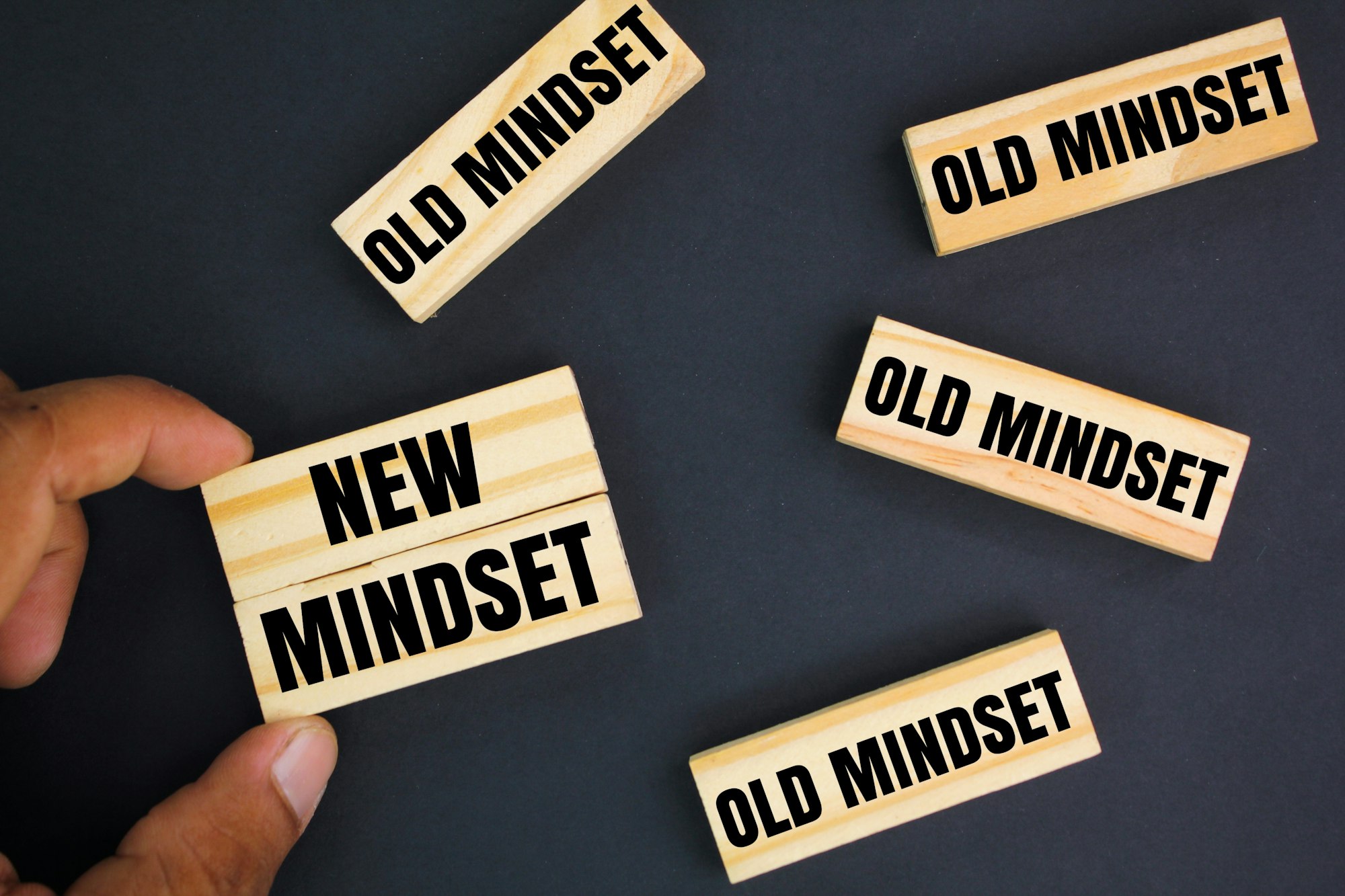 stick with the words new mindset and old mindset.