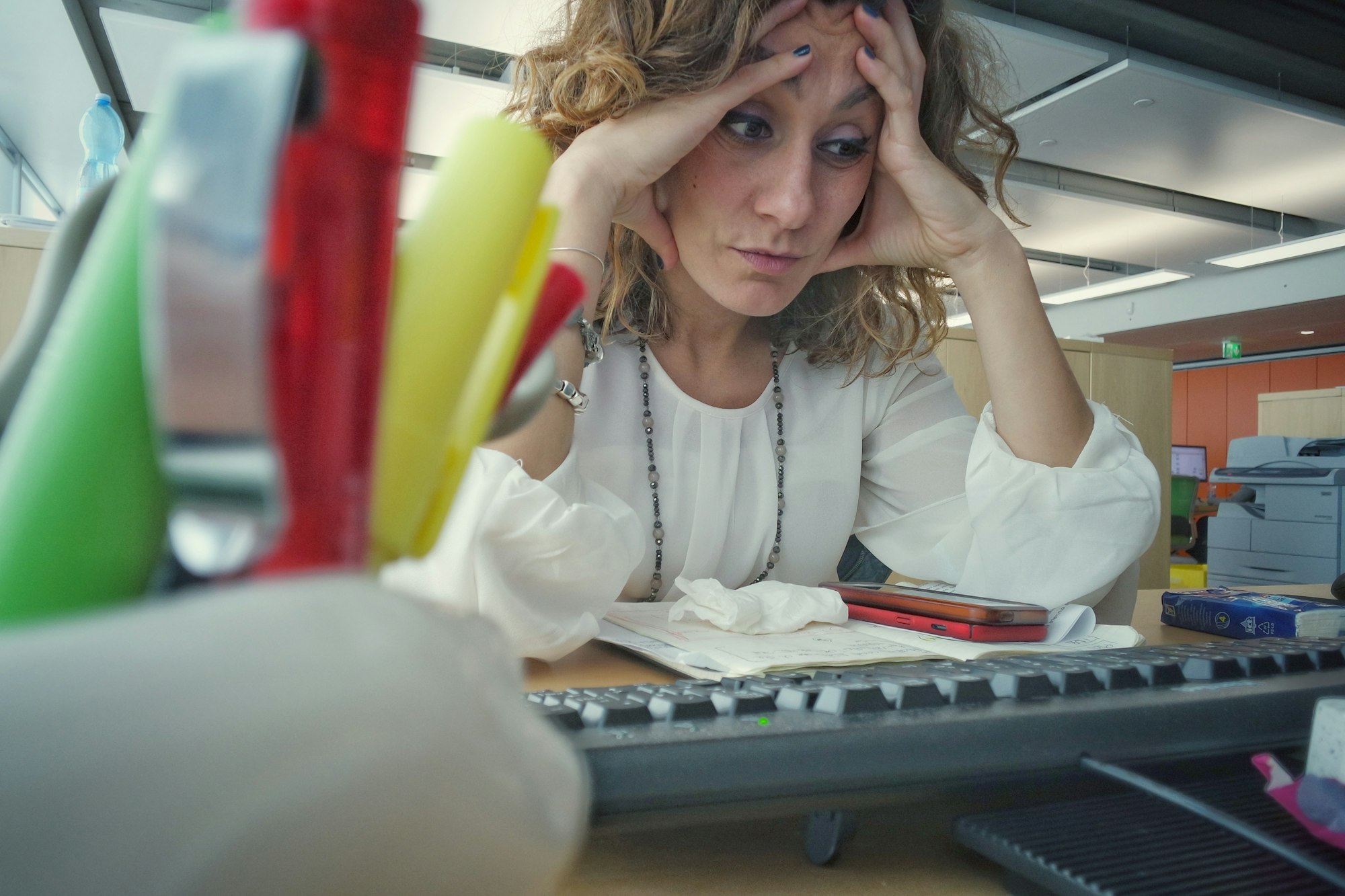 Stressed business woman