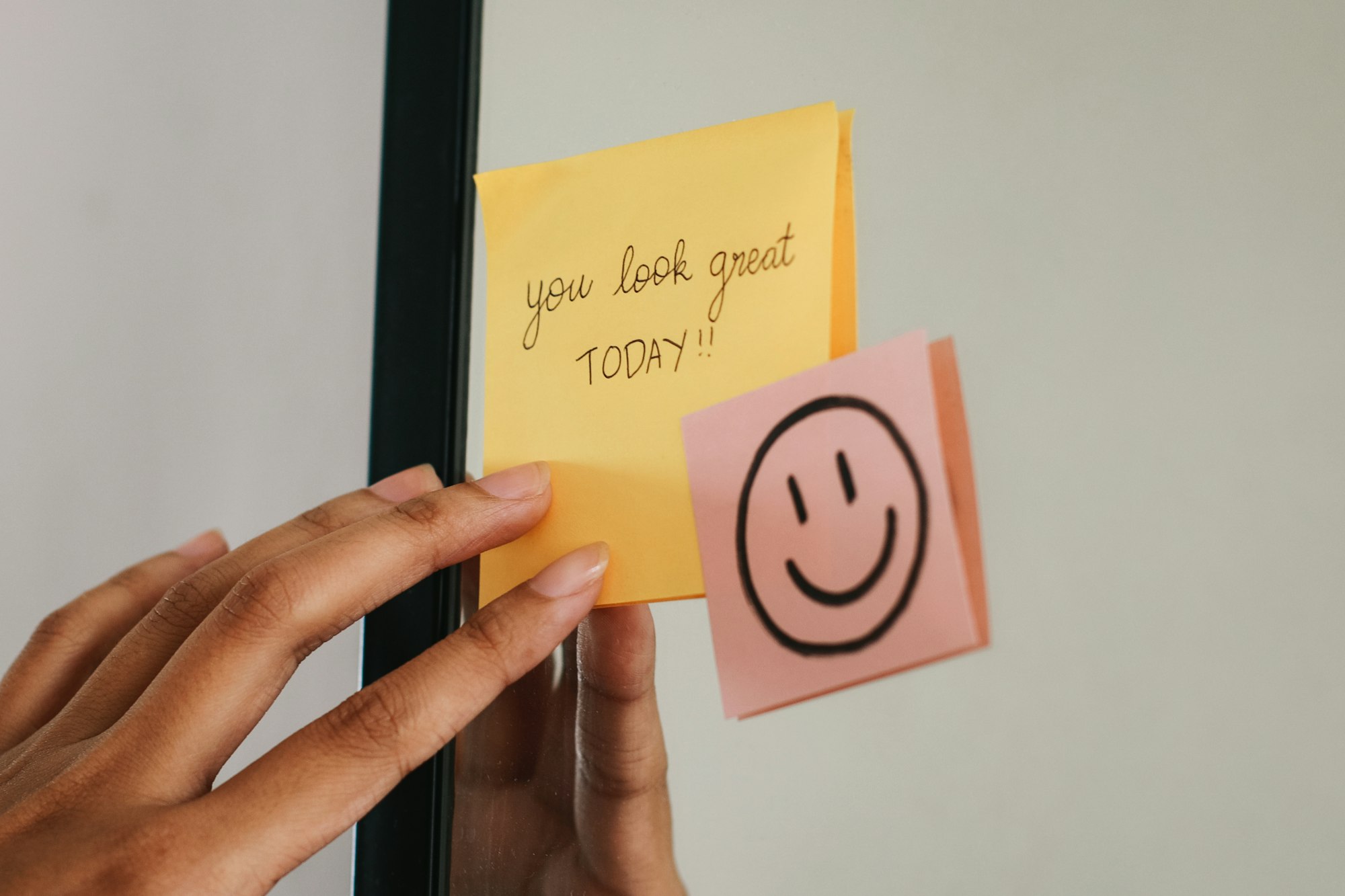 Affirmation Words on Sticky Notes