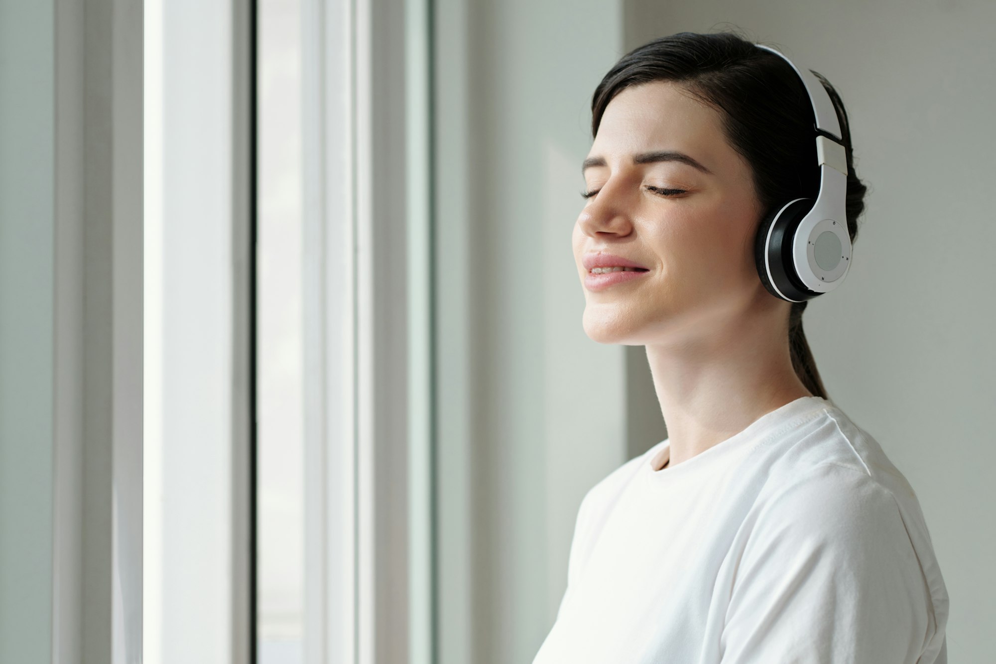 Woman Listening to Affirmations